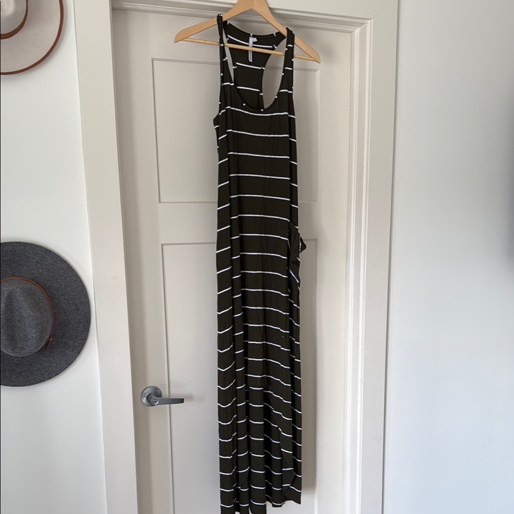 Striped Sleeveless Maxi Dress
